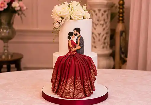 Signature cake designer with editorial styling and architectural engineering
