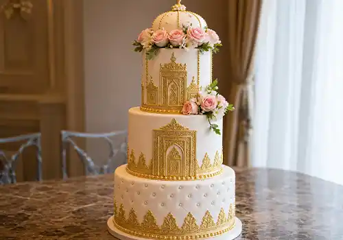Traditional cake designer with authentic regional recipes and cultural motifs