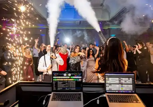 Luxury wedding DJ with international EDM Bollywood fusion set and premium Meyer Sound speaker system