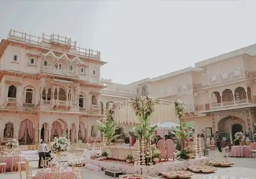 South Indian wedding planner with traditional ceremony setup and complete mandap decoration